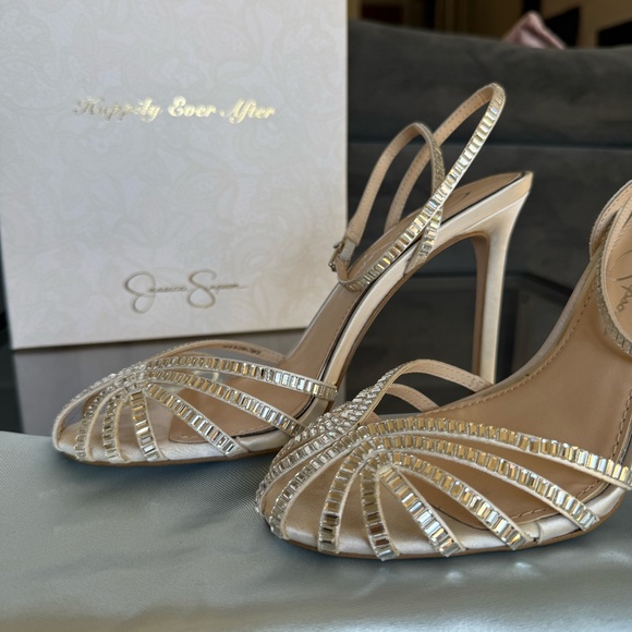 never worn Jessica Simpson glam wedding shoe - Picture 2 of 8